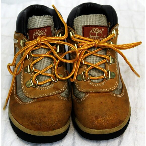 Timberland Hiking Work Boots Kids Little Boys 13 Brown Padded Patterned High Top - Picture 2 of 12